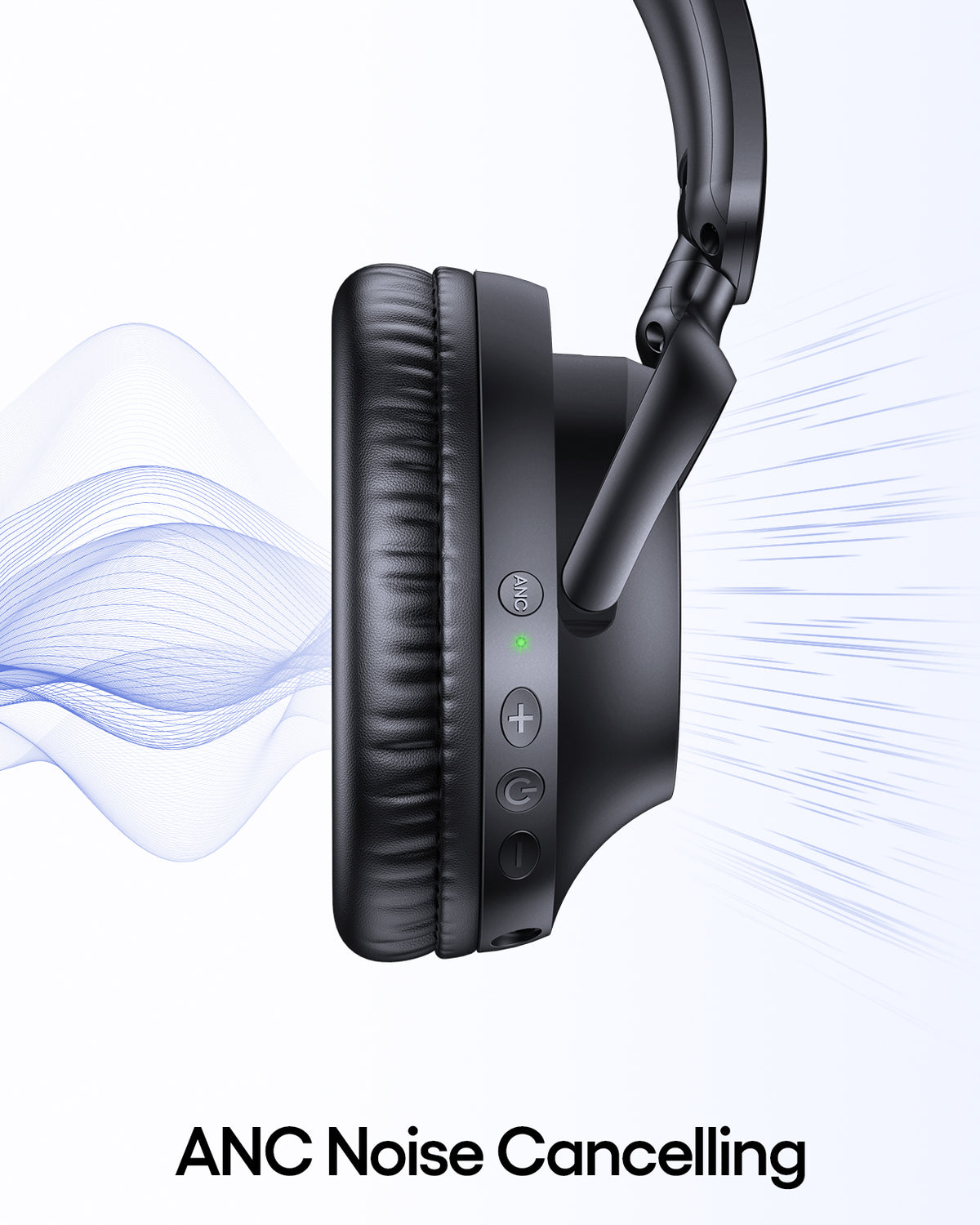 TAGRY Hybrid Active Noise Cancelling Bluetooth Headphones 100H Playtime Wireless Over Ear Headphone with Fast Charging Hi-Res Audio Comfort Earcups Headsets for Home Office Travel Phone PC Black